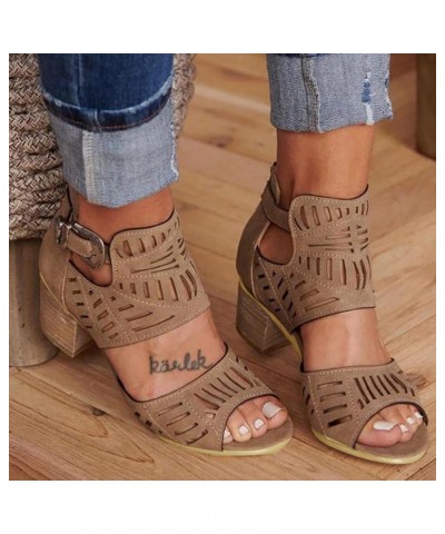 Wedge Sandals for Women Slip On Dressy Comfortable Slides Sandals Lightweight Breathable Shoes 176-qrcvgj-d-brown $13.82 Sandals