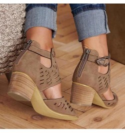 Wedge Sandals for Women Slip On Dressy Comfortable Slides Sandals Lightweight Breathable Shoes 176-qrcvgj-d-brown $13.82 Sandals