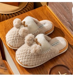 Women's Velvet Slippers Flat Bottom Soft Bottom Plush Warm And Comfortable Round Toe Solid Color Slippers Winter Home Cotton ...