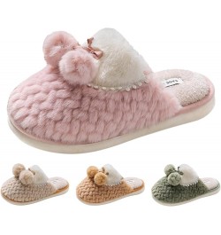 Women's Velvet Slippers Flat Bottom Soft Bottom Plush Warm And Comfortable Round Toe Solid Color Slippers Winter Home Cotton ...