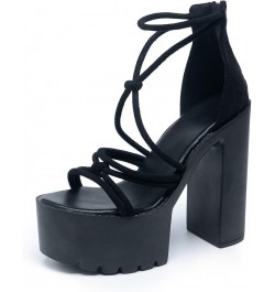 Women's Chunky Block High Heels Platform Sandals, Open Toe Strappy Heeled Sandals, Sexy Ankle Strap Dress Sandals Black 3 $22...