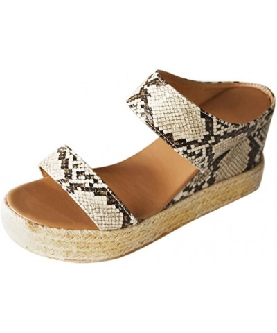 Espadrille Sandals for Women, Sandals for Women Dressy Summer Beach Sandals Slippers Slip-on Platform Wedge Sandals Brown $16...