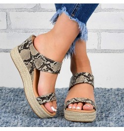 Espadrille Sandals for Women, Sandals for Women Dressy Summer Beach Sandals Slippers Slip-on Platform Wedge Sandals Brown $16...