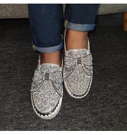 Women's Slip On Mule Shoes Rhinestones Glitter Bow Loafer Shoes Ladies Platform Comfort Work Shoes Non Slip Flat Casual Shoes...