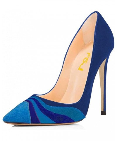 Women Formal Pointed Toe Pumps High Heel Sexy Stilettos Slip On Office Cute Evening Dress Shoes Size 4-15 US Blue Suede $34.8...