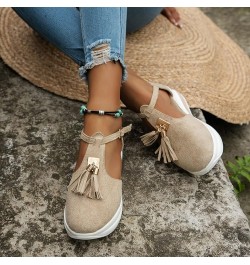 Womens Flat Sandals Heels Low Heel Strappy Sandals Pump Sandals Holiday Classic Slide Sandals Beige $15.61 Sandals