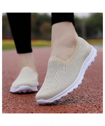 Slip On Moccasins Running Trainers Memory Foam Shoes Women Women's Running Shoes Women's Casual Shoes Z 12-beige $19.15 Athle...