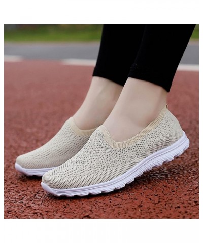 Slip On Moccasins Running Trainers Memory Foam Shoes Women Women's Running Shoes Women's Casual Shoes Z 12-beige $19.15 Athle...