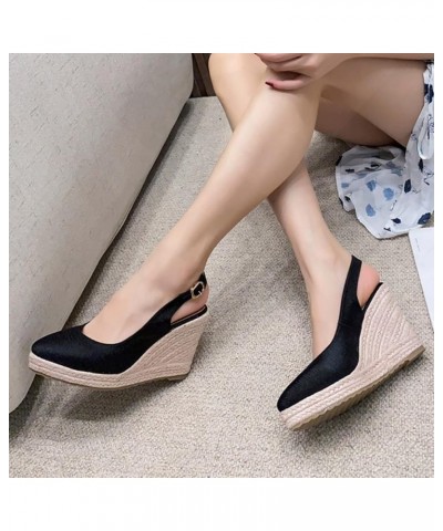 Platform Women Espadrilles Wedges For Women Platform Sandals Silver Women Sandals 10 Shiny Rhinestone Platform Wedge H Black ...