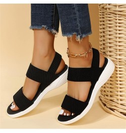 Mesh Wedges Sport Sandals for Women Ankle Elastic Comfortable Lightweight Soft Casual Slip on Sandals for Female Breathable O...