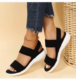 Mesh Wedges Sport Sandals for Women Ankle Elastic Comfortable Lightweight Soft Casual Slip on Sandals for Female Breathable O...