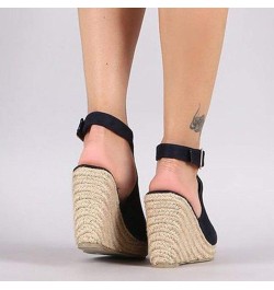 Wedge Sandals for Women, Women's Sandals Espadrilles Platform Wedge Casual Sandals Leopard Open Toe Sandals Black $13.61 Outd...