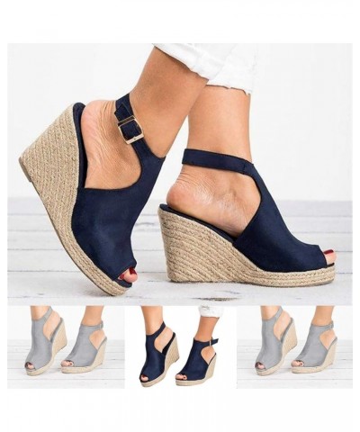 Wedge Sandals for Women, Women's Sandals Espadrilles Platform Wedge Casual Sandals Leopard Open Toe Sandals Black $13.61 Outd...