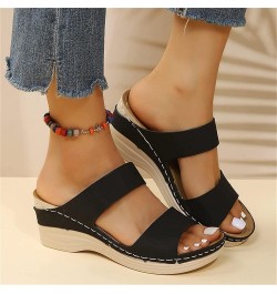 Sandals for Women Casual Summer Womens Sandals Dressy Summer Hollow Out Vintage Wedge Sandal Gladiator Outdoor Shoes,Black,US...