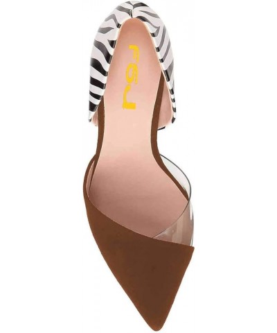 Women Formal Stiletto High Heel Pumps Pointy Toe D'orsay Sandals Slip on Office Lady Dress Party Shoes Size 4-15 US Brown $50...