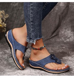 Flip Flops for Women Beach, Sandals Women, Arch Support Summer Casual Ankle Flip, Summer Wedge Thong Shoes Comfortable Platfo...