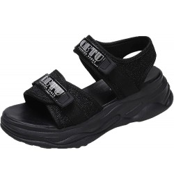 Yoga Sandals for Women Sports Sandals Female Summer Thick Bottom Women's Shoes Fashion Rome Casual Shoes (Black, 8) 6.5 Black...