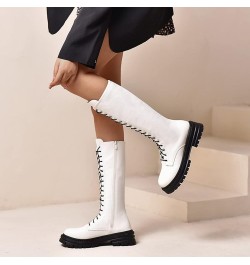 Boots for Women Shoes Pointed Toe Rhinestone Middle Thin Heels Boots Women Color Boots for Women with Heel Calf High A-white ...