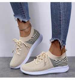 Loafers Mesh Casual Women's Lace Breathable Fashion Shoes Up Women's Casual Shoes Beach Sandals Beige $14.50 Sandals