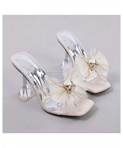 strap heels for women Women High Heels Platform Sandals Transparent Strap Slippers Platform Sandals Z 12-beige $24.98 Outdoor...