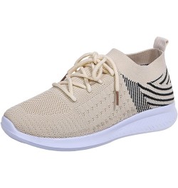 Loafers Mesh Casual Women's Lace Breathable Fashion Shoes Up Women's Casual Shoes Beach Sandals Beige $14.50 Sandals