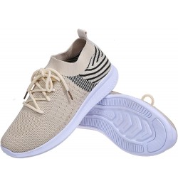 Loafers Mesh Casual Women's Lace Breathable Fashion Shoes Up Women's Casual Shoes Beach Sandals Beige $14.50 Sandals