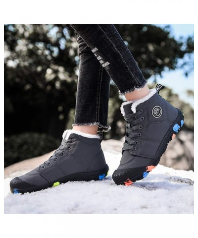 High Womens Snow Boots Snow Short Boots Women Flat Couple Water Warm Winter Men Velvet Women's Boots Winter Mid Boots for Wom...