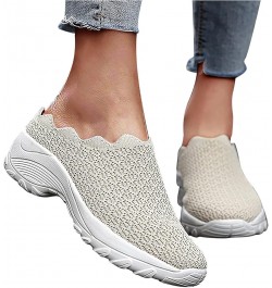 Women's Fashion Sneakers Women's Slip On Shoes Sneakers for Women Fashion Comfortable Hollow Out Casual Summer Shoes C2-beige...