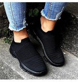 Gym Shoes For Women Workout Memory Foam Athletic Walking Running Shoes Slip On Casual Mesh Tennis Sneakers Black $15.67 Fashi...