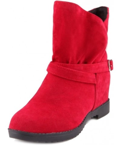 Ankle Boots with Flat and Casual Boots with Large Size Available for Fahsion Women Red $37.40 Boots