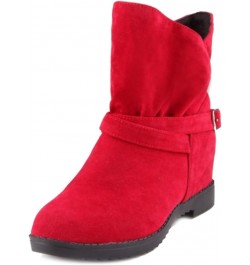 Ankle Boots with Flat and Casual Boots with Large Size Available for Fahsion Women Red $37.40 Boots