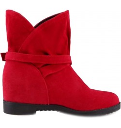 Ankle Boots with Flat and Casual Boots with Large Size Available for Fahsion Women Red $37.40 Boots