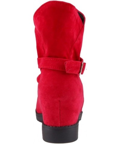 Ankle Boots with Flat and Casual Boots with Large Size Available for Fahsion Women Red $37.40 Boots