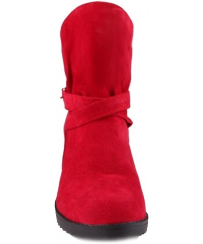 Ankle Boots with Flat and Casual Boots with Large Size Available for Fahsion Women Red $37.40 Boots