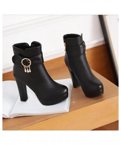 Women's Western Ankle Boots Sexy Platform High Hell Girl Shoes Ankle Boots With Heels For Women Thick Bottoms Ankle Casual Bo...