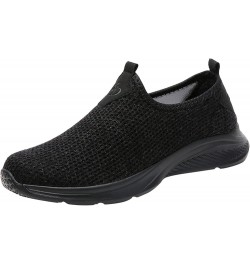 Women Wedge Shoes, Women's Sneakers Fashion Lightweight Casual Walking Shoes Knit Mesh Slip On Sneakers Gift Z 12-black $23.2...