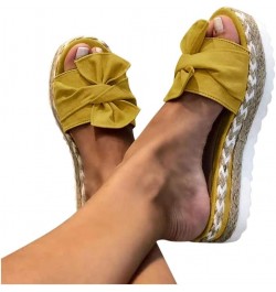 Summer Sandals for Women 2023 Trendy Sandals Women Fashion Espadrilles Open Toe Platform SIides Ladies Heels Sandals Yellow $...