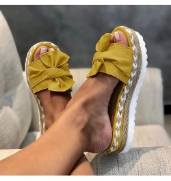 Summer Sandals for Women 2023 Trendy Sandals Women Fashion Espadrilles Open Toe Platform SIides Ladies Heels Sandals Yellow $...