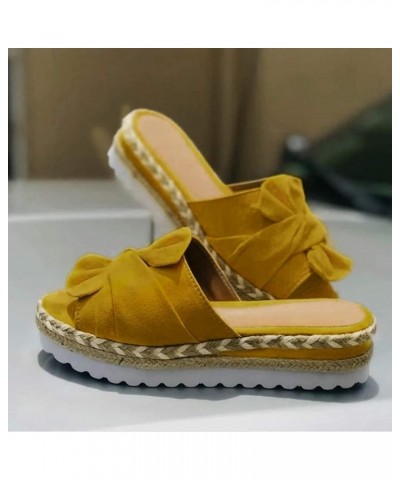 Summer Sandals for Women 2023 Trendy Sandals Women Fashion Espadrilles Open Toe Platform SIides Ladies Heels Sandals Yellow $...