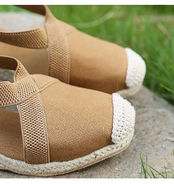 Sandalias de vestir de mujer cuñas de gran tamaño sandalias envueltas zapatos informales de tacón alto zapatos A-592 Khaki $1...