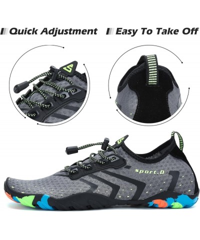 Mens Womens Water Shoes Aqua Swim Shoes Beach Quick Dry Barefoot for Diving Surfing Kayaking Water Sports Yoga Battleship Gre...