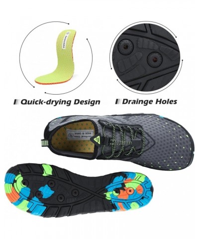 Mens Womens Water Shoes Aqua Swim Shoes Beach Quick Dry Barefoot for Diving Surfing Kayaking Water Sports Yoga Battleship Gre...