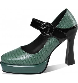 Women Pumps Summer High Heels Platform Shoes Leather Dress Party Office Pumps 40 Green $37.87 Pumps