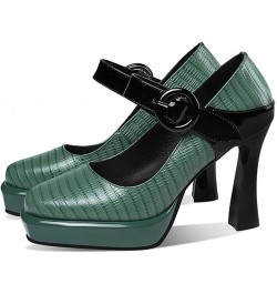 Women Pumps Summer High Heels Platform Shoes Leather Dress Party Office Pumps 40 Green $37.87 Pumps