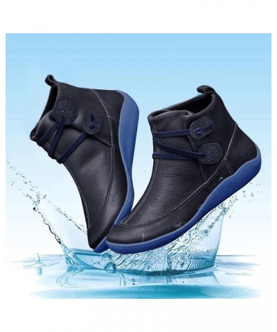 Christmas Boots Santa Claus Sneakers Winter Classic Wedge Boots Xmas Printed Waterproof Shoes M Blue $20.39 Outdoor Shoes