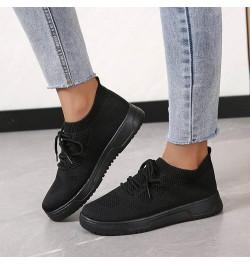 Women's Fashion Shoes Fashion Summer and Autumn Women Round Toe Flat Mesh Breathable Lace Up Comfortable Black $9.04 Fashion ...