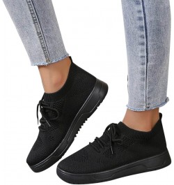 Women's Fashion Shoes Fashion Summer and Autumn Women Round Toe Flat Mesh Breathable Lace Up Comfortable Black $9.04 Fashion ...