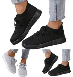 Women's Fashion Shoes Fashion Summer and Autumn Women Round Toe Flat Mesh Breathable Lace Up Comfortable Black $9.04 Fashion ...