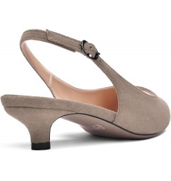 Womens Fashion Suede Buckle Slingback Dress Peep Toe Wedding Kitten Low Heel Pumps Shoes 1.5 Inch Khaki $36.38 Pumps