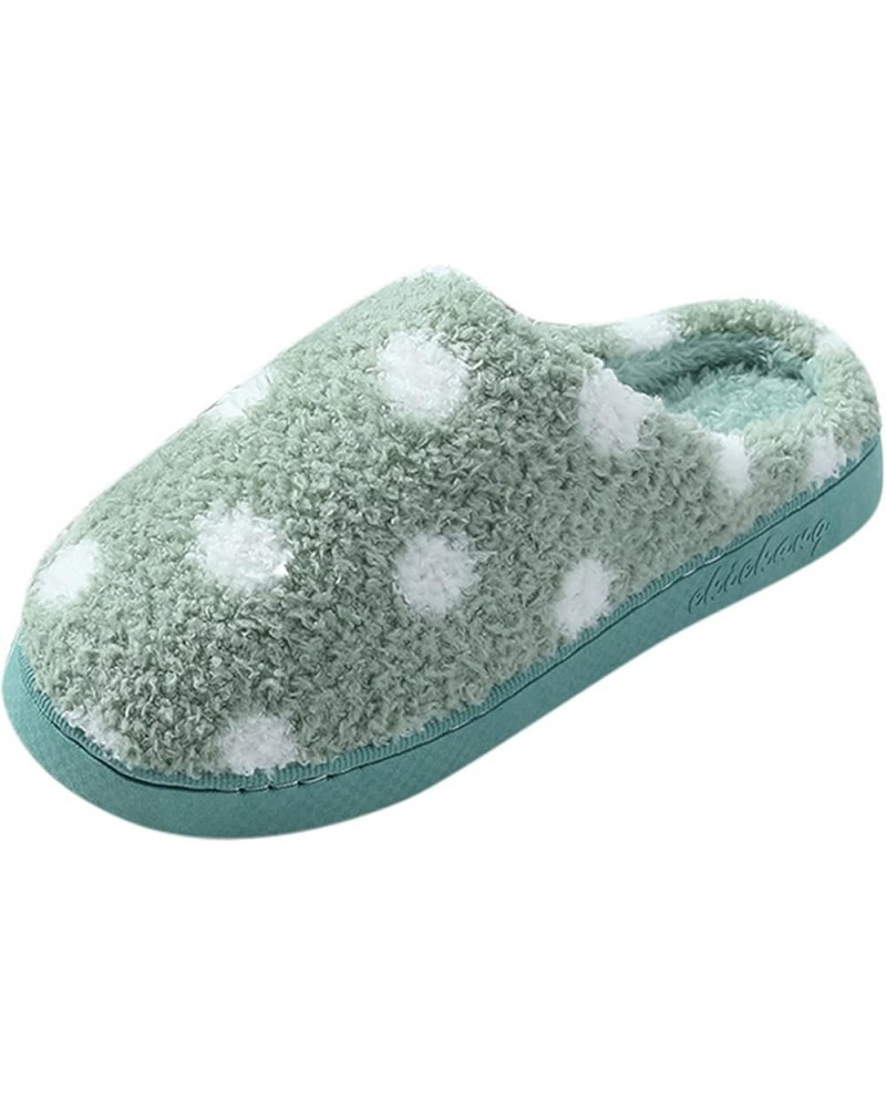 Women's Cozy Memory Foam Slippers Fuzzy Plush Fleece Lined House Shoes w/Indoor, Anti-Skid Rubber Sole Green 09 $11.75 Slippers